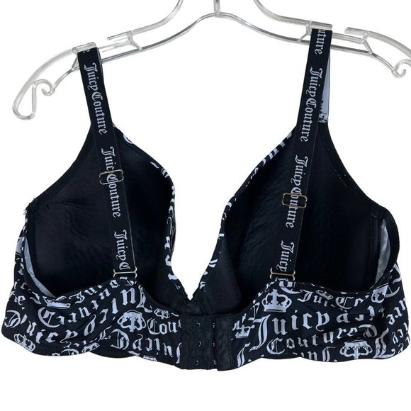JUICY COUTURE Black Logo Demi Full Coverage Bra Size 42D - Picture 4 of 9
